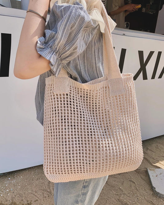 Mesh Hollow Shoulder Tote Bag