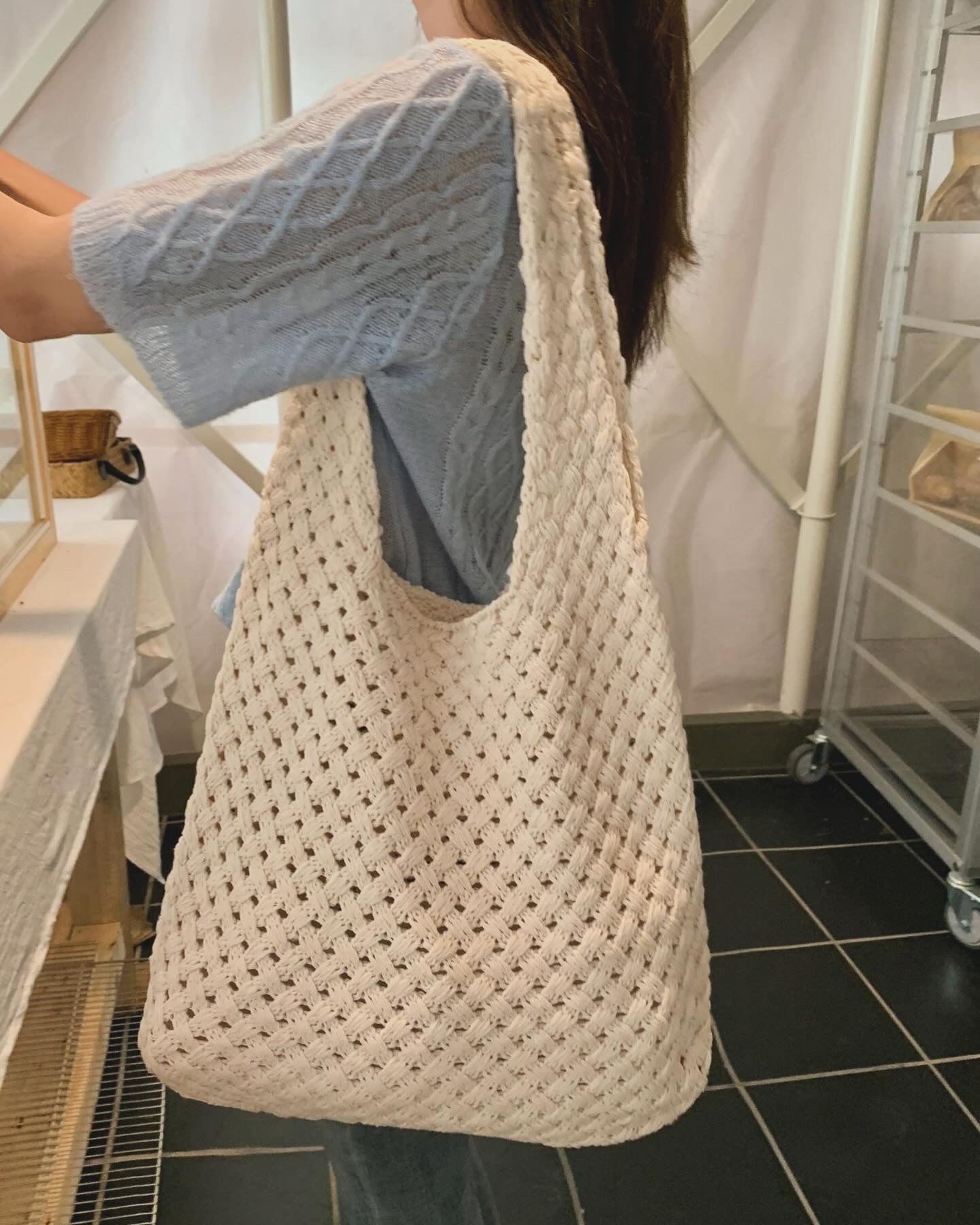 Hollow Haven Knit Tote