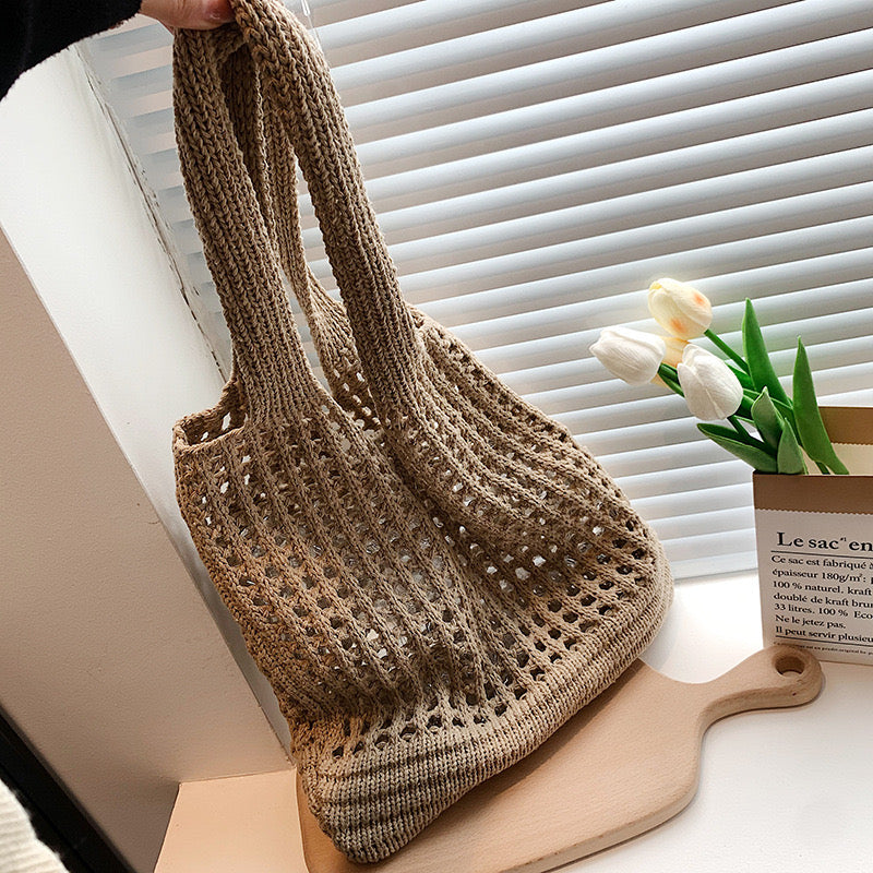 Elegant New Mesh Knit Tote Bag