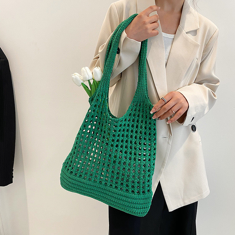 Elegant New Mesh Knit Tote Bag