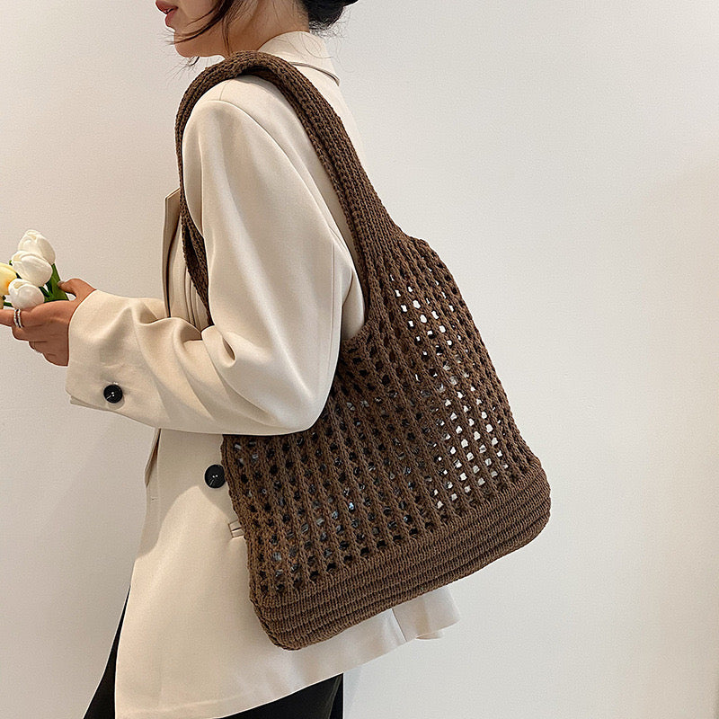 Elegant New Mesh Knit Tote Bag