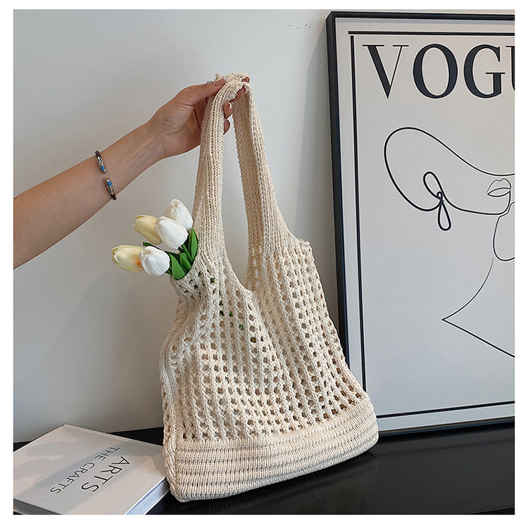 Elegant New Mesh Knit Tote Bag