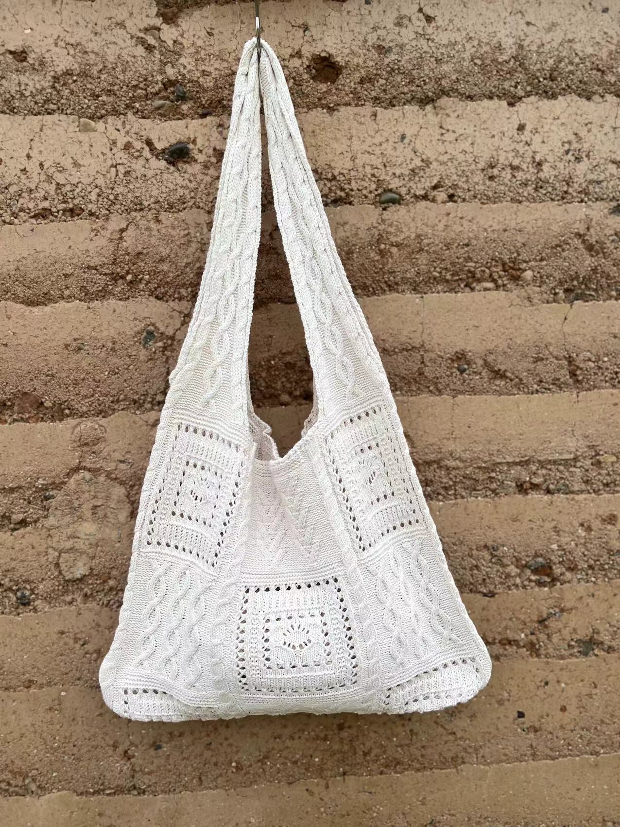 Summer Dopamine Color Knit Tote Bag