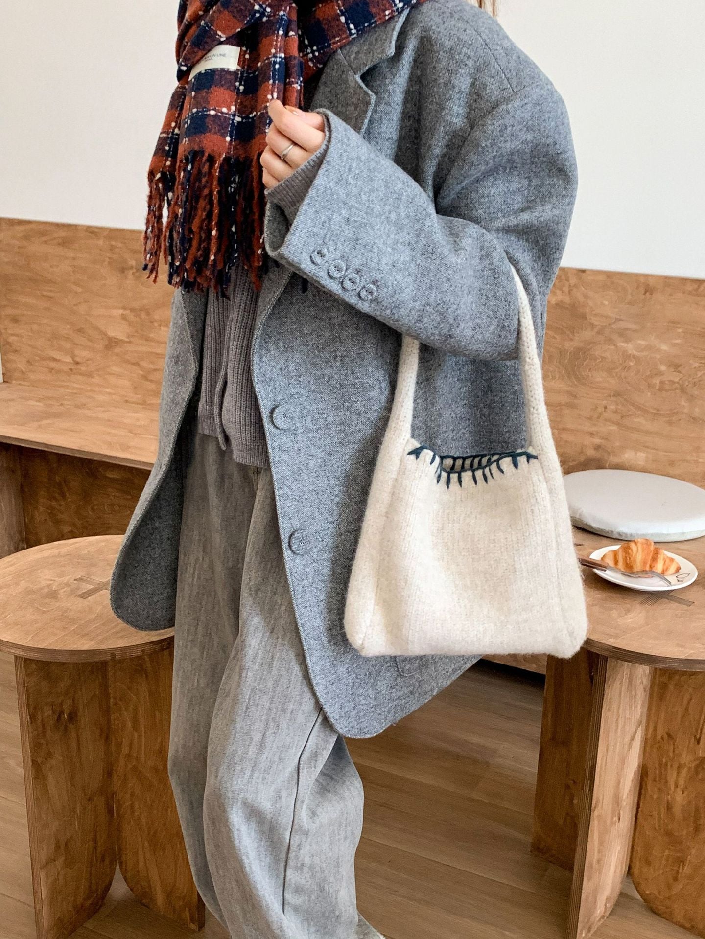 Knit Wool Tote Bag - New Autumn/Winter Collection