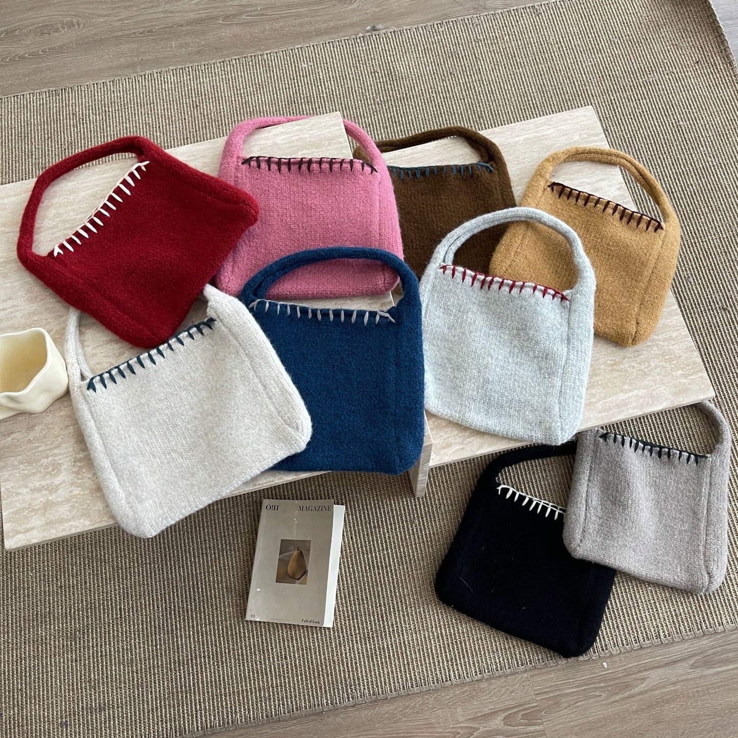 Knit Wool Tote Bag - New Autumn/Winter Collection